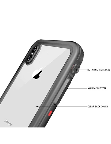 Needion - Teleplus iPhone XS Kılıf Çift Katmanlı 360 Profesyonel Su Geçirmez 