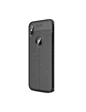 Needion - Teleplus iPhone XS Max Kılıf Deri Dokulu Silikon    Nano Ekran Koruyucu Siyah