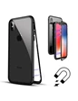 Needion - Teleplus iPhone XS Max Kılıf (Plus) 360 Metal    Tam Kapatan Cam Siyah