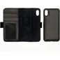Needion - Teleplus iPhone XS Max Kılıf (Plus) Deri 2-1 Standlı cüzdan   Siyah