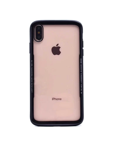 Needion - Teleplus iPhone XS Max Kılıf (Plus) Transparan Kavisli Renkli Cam Sert  