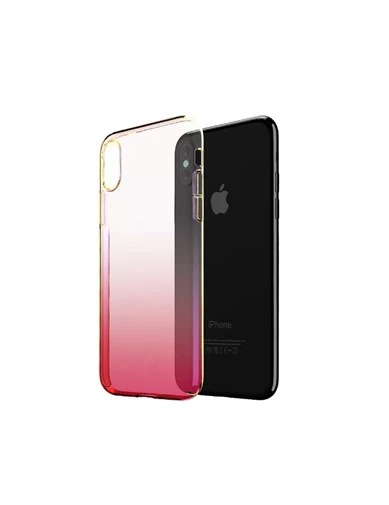 Needion - Teleplus iPhone XS Max Kılıf (Plus) Transparan Renkli Sert  