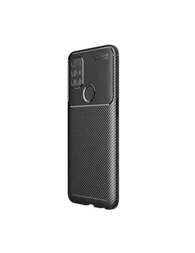 Needion - Teleplus OnePlus Nord N10 5G Kılıf Negro Karbon Dokulu Silikon   Nano Ekran Koruyucu