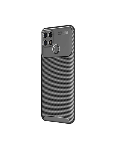 Needion - Teleplus Oppo A15s Kılıf Ultra Soft Negro Karbon Silikon   Tam Kapatan Ekran Koruyucu