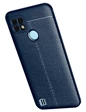 Needion - Teleplus Realme C21 Kılıf Kamera Korumalı Deri Dokulu Niss Silikon   Nano Ekran Koruyucu Siyah