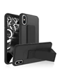 Needion - Teleplus ROAR iPhone X Kılıf Aura Standlı Kapak    Nano Ekran Koruyucu Siyah