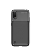 Needion - Teleplus Samsung Galaxy A01 Kılıf Negro Karbon Silikon   Nano Ekran Koruyucu Siyah