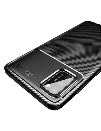 Needion - Teleplus Samsung Galaxy A02s Kılıf Karbon Dokulu Silikon 