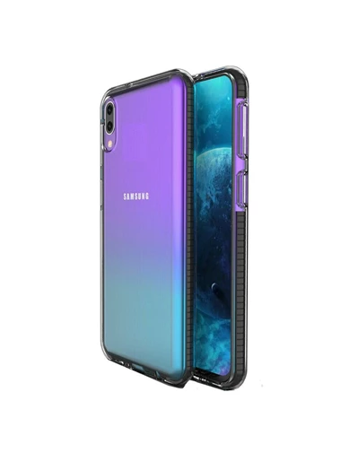 Needion - Teleplus Samsung Galaxy A10 Kılıf Ultra Koruma Renkli Kenar Silikon    Nano Ekran Koruyucu 
