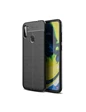 Needion - Teleplus Samsung Galaxy A11 Kılıf Deri Dokulu Silikon   Nano Ekran Koruyucu Siyah