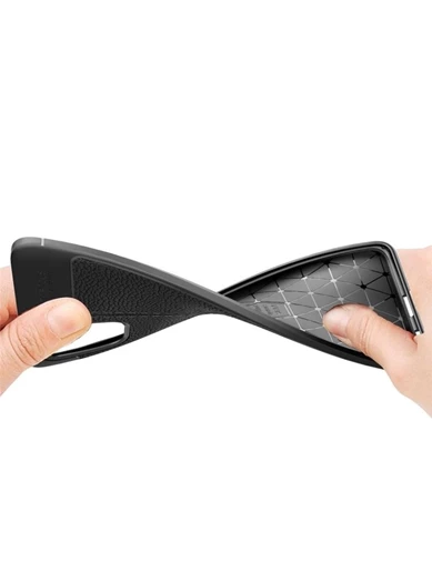Needion - Teleplus Samsung Galaxy A21S Kılıf Deri Dokulu Silikon   Nano Ekran Koruyucu