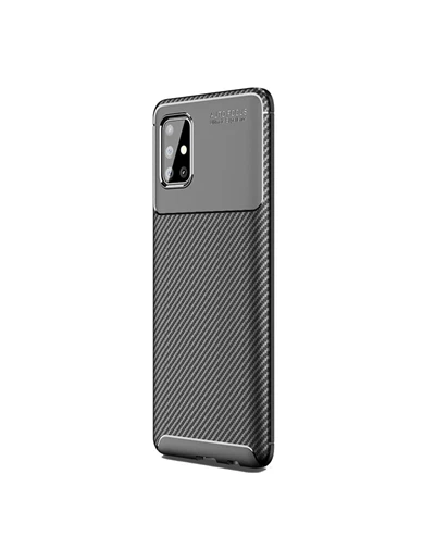 Needion - Teleplus Samsung Galaxy A31 Kılıf Negro Karbon Silikon   Nano Ekran Koruyucu