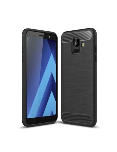 Needion - Teleplus Samsung Galaxy A6 2018 Özel Karbon ve Silikonlu Kılıf   Nano Ekran Koruyucu