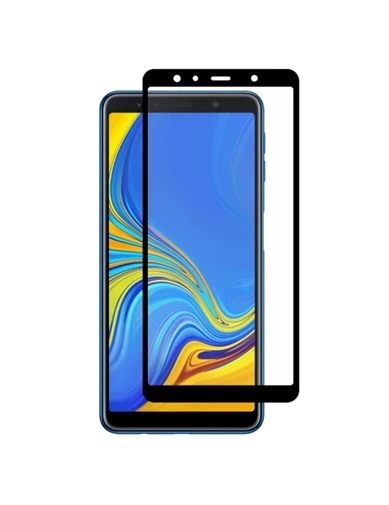 Needion - Teleplus Samsung Galaxy A7 2018 Darbe Korumalı Silikonlu Kılıf   Tam Kapatan Cam