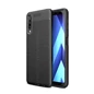 Needion - Teleplus Samsung Galaxy A70 Kılıf Deri Dokulu Silikon    Nano Ekran Koruyucu Siyah