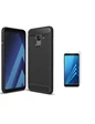 Needion - Teleplus Samsung Galaxy A8 2018 Özel Karbon ve Silikonlu Kılıf   Nano Ekran Koruyucu Siyah