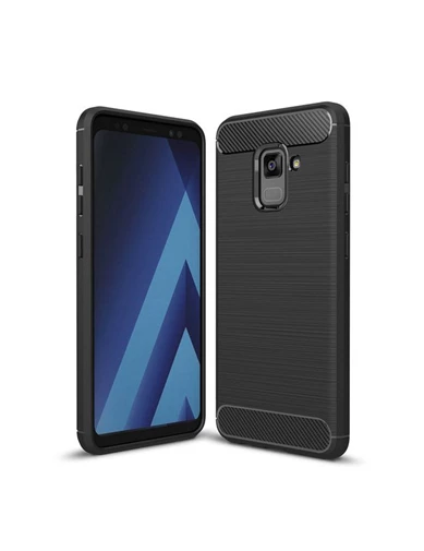 Needion - Teleplus Samsung Galaxy A8 2018 Plus Özel Karbon ve Silikonlu Kılıf 
