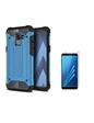 Needion - Teleplus Samsung Galaxy A8 2018 Plus Ultra Koruma Tank Kılıf   Cam Ekran Koruyucu Mavi
