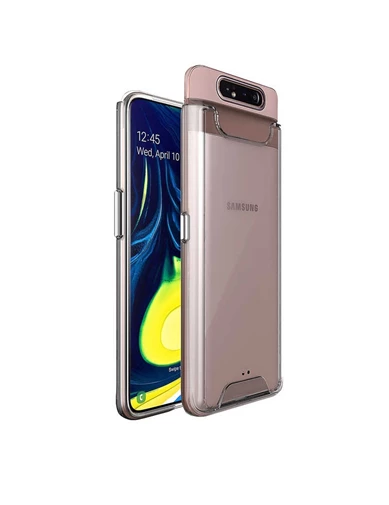 Needion - Teleplus Samsung Galaxy A80 Gard Ultra Sert Silikon Kılıf   Tam Kapatan Cam