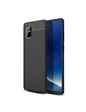 Needion - Teleplus Samsung Galaxy A81 Kılıf Deri Dokulu Silikon   Nano Ekran Koruyucu Siyah