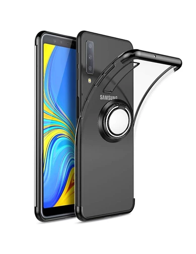 Needion - Teleplus Samsung Galaxy A9 2018 Lüks Lazer Yüzüklü Silikonlu Kılıf   Nano Ekran Koruyucu