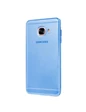 Needion - Teleplus Samsung Galaxy C5 ince Silikon Kılıf   Tam Kapatan Cam Mavi