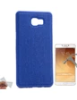 Needion - Teleplus Samsung Galaxy C9 Pro Kumaş Kaplama Silikon Kılıf   Cam Ekran Koruyucu Mavi