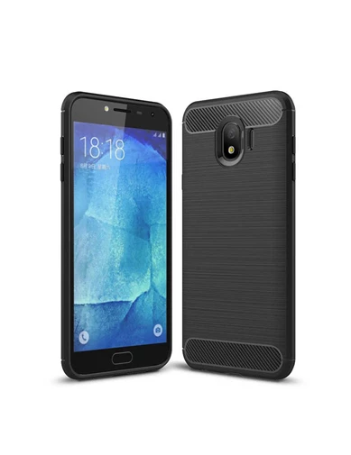 Needion - Teleplus Samsung Galaxy J4 Özel Karbon ve Silikonlu Kılıf   Nano Ekran Koruyucu