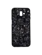 Needion - Teleplus Samsung Galaxy J6 Plus Marbel Desenli Cam Silikon Kılıf   Nano Ekran Koruyucu Siyah
