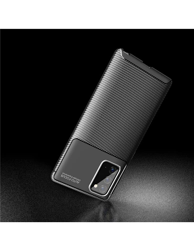 Needion - Teleplus Samsung Galaxy Note 20 Kılıf Negro Karbon Silikon 