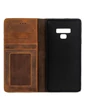 Needion - Teleplus Samsung Galaxy Note 9 Kılıf Deri cüzdan   Kahverengi