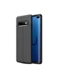 Needion - Teleplus Samsung Galaxy S10 Kılıf Deri Dokulu Silikon    Tam Yapışan Cam Siyah
