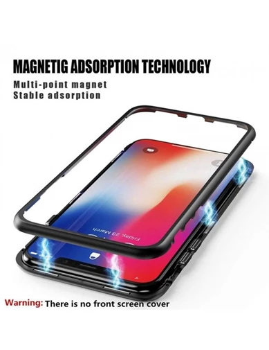 Needion - Teleplus Samsung Galaxy S10 Kılıf Metal Çerçeve Mıknatıslı 360 Kapak    Tam Kapatan Cam