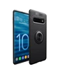 Needion - Teleplus Samsung Galaxy S10 Kılıf Ravel Yüzüklü Silikon    Tam Yapışan Cam Siyah