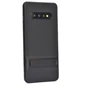 Needion - Teleplus Samsung Galaxy S10 Kılıf Standlı Sert Silikon   Siyah