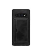 Needion - Teleplus Samsung Galaxy S10 Plus Suni Deri Kartlıklı Silikon Kılıf  Siyah