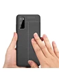 Needion - Teleplus Samsung Galaxy S20 Kılıf Deri Dokulu Silikon   Tam Kapatan Ekran Koruyucu Siyah