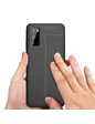 Needion - Teleplus Samsung Galaxy S20 Plus Kılıf Deri Dokulu Silikon   Tam Kapatan Ekran Koruyucu Siyah
