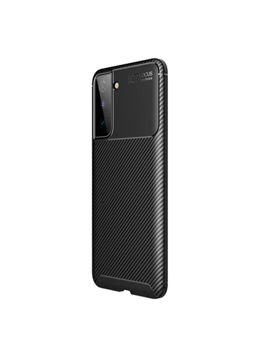 Needion - Teleplus Samsung Galaxy S21 5G Kılıf Karbon Dokulu Negro Silikon 