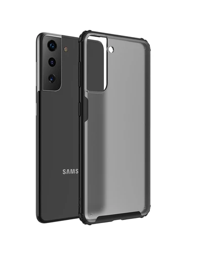 Needion - Teleplus Samsung Galaxy S21 Plus 5G Kılıf Volk Hybrid Sert Silikon   Nano Ekran Koruyucu
