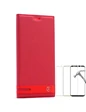 Needion - Teleplus Samsung Galaxy S8 Plus Mıknatıslı Tam Korumalı Kapaklı Kılıf   Tam Kapatan Cam Kırmızı