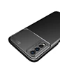Needion - Teleplus Vivo Y20 Kılıf Kamera Korumalı Karbon Dokulu Negro Silikon   Nano Ekran Koruyucu Siyah