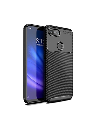 Needion - Teleplus Xiaomi Mi 8 Lite Kılıf Ultra Soft Negro Karbon Silikon    Nano Ekran Koruyucu