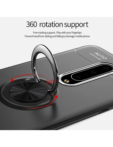 Needion - Teleplus Xiaomi Mi Note 10 Lite Kılıf Ravel Yüzüklü Standlı Silikon 