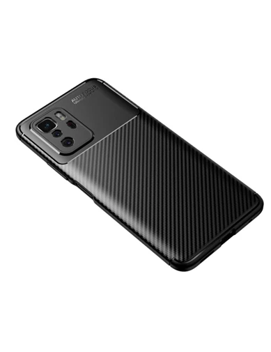 Needion - Teleplus Xiaomi Poco X3 GT Kılıf Kamera Korumalı Karbon Silikon  + Nano Ekran Koruyucu