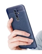 Needion - Teleplus Xiaomi Redmi 9 Kılıf Deri Dokulu Silikon   Nano Ekran Koruyucu Siyah