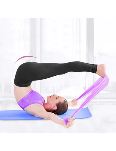 Needion - Telvesse Pilates Bandı Yoga Egzersiz Esneme Spor Bandı Mor