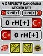 Needion - TR 0 rH + Reflektif Kan Grubu Seti Sticker Çınar Extreme 