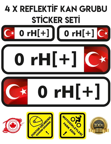 Needion - TR 0 rH + Reflektif Kan Grubu Seti Sticker Çınar Extreme 