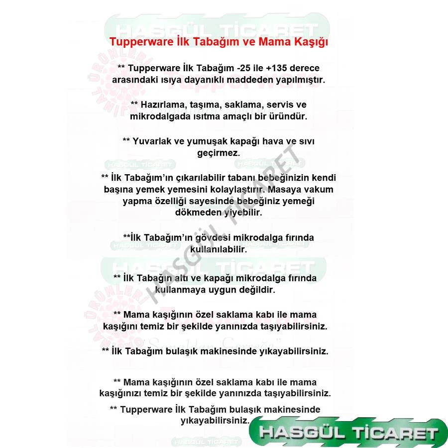 Tupperware Ilk Tabagim Ve Mama Kasigi Mama Seti Hsgl Fiyat Ve Ozellikleri Needion